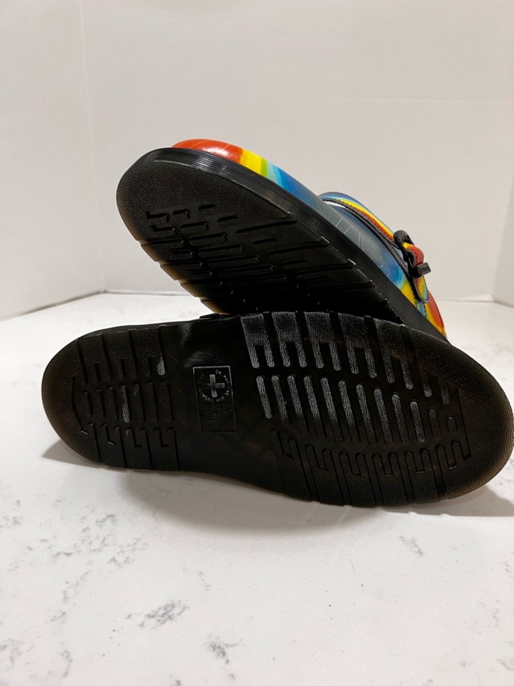 Dr. Martens Kids Heat-Map Print Buckle Clogs in Yellow, Red, Blue, Black - Picture 12 of 14